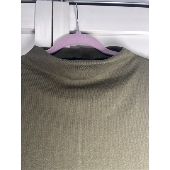Old Navy Sleeveless Mock Neck Ribbed Knit Stretch Dress Size Large Olive Green - Picture 3 of 6
